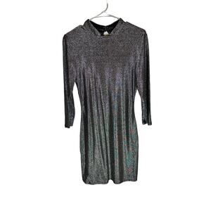 Metallic Silver Bodycon Dress
